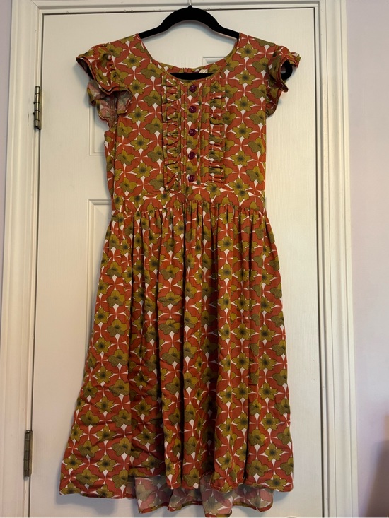 Matilda Jane Dresses & Skirts - Matilda Jane Coral & Olive Floral Ruffle-Front Midi Dress